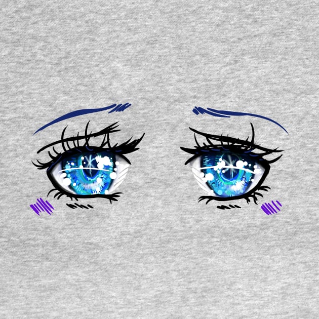 Blue Star Sapphire  Eyes Illustration by CatsandBats